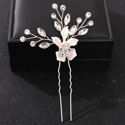 Crystal Pearl Flower Hajtűk Clipek Női Menyasszonyi Haj Ékszerek Esküvői Haj Kiegészítők Strasszos Party Hajtű Fejdísz