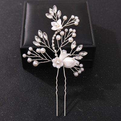 Crystal Pearl Flower Hajtűk Clipek Női Menyasszonyi Haj Ékszerek Esküvői Haj Kiegészítők Strasszos Party Hajtű Fejdísz