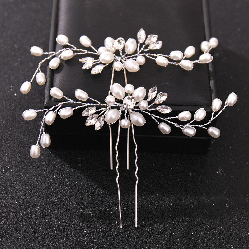 Crystal Pearl Flower Hajtűk Clipek Női Menyasszonyi Haj Ékszerek Esküvői Haj Kiegészítők Strasszos Party Hajtű Fejdísz