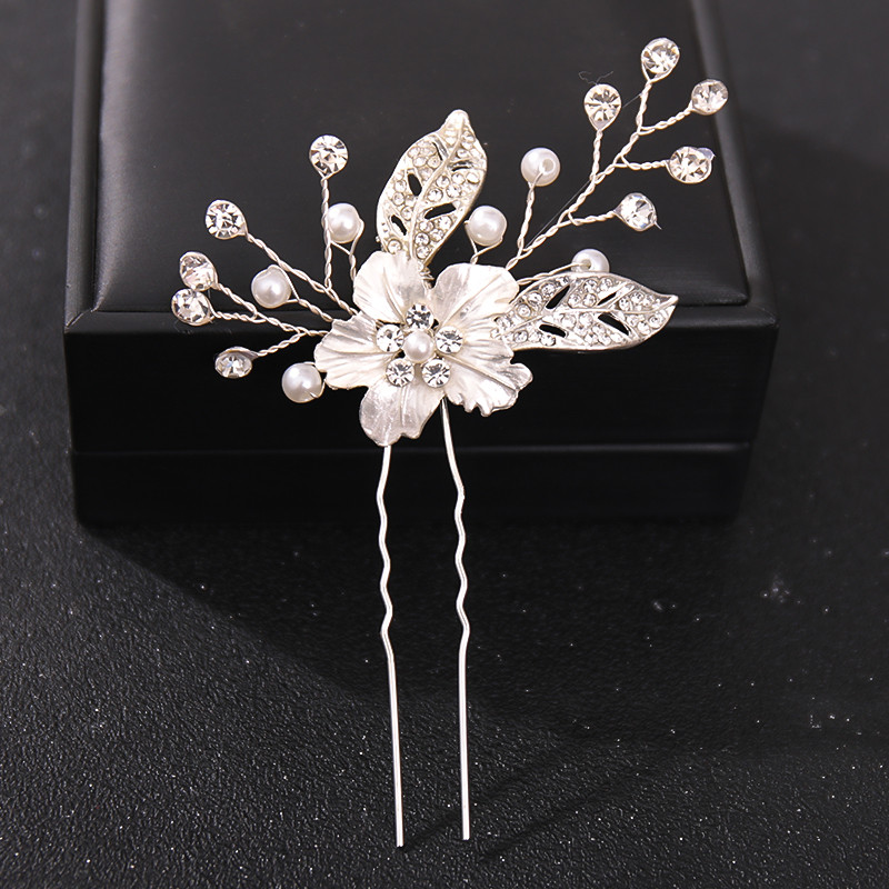 Crystal Pearl Flower Hajtűk Clipek Női Menyasszonyi Haj Ékszerek Esküvői Haj Kiegészítők Strasszos Party Hajtű Fejdísz