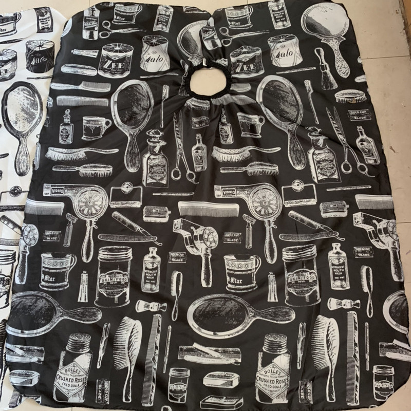 Matu griešanas audums roku spogulis ķemme matu žāvētājs matu griešanas audums apdruka matu griešana matu griešanas audums