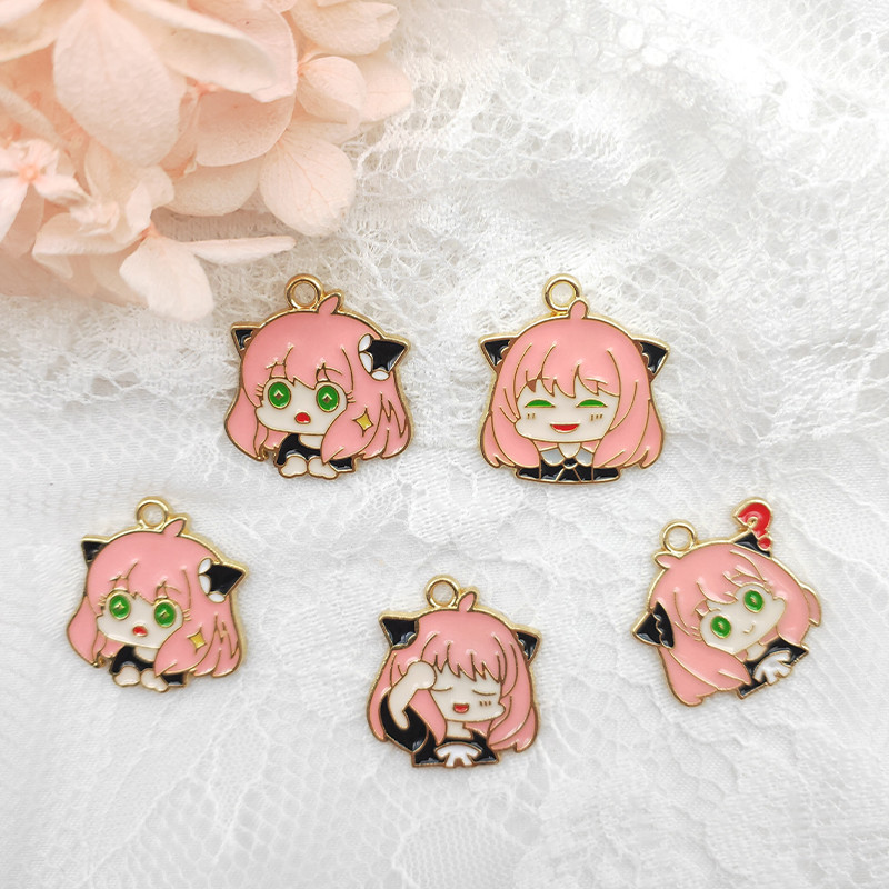 10db Rajzfilm Anime Karakter Bűbáj Fülbevaló Medál DIY Kulcstartó karkötő Nyaklánc Ékszer Medál Kawaii Zománc Bűbáj