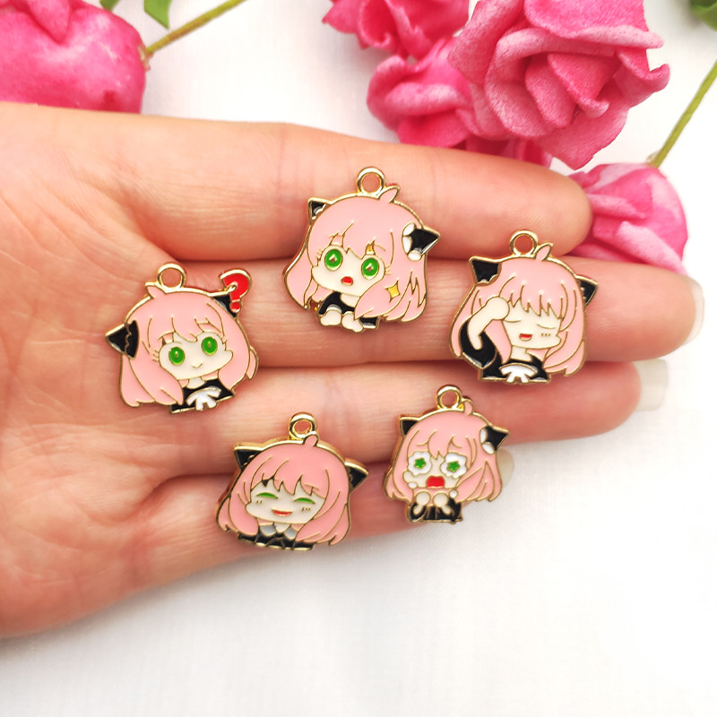 10db Rajzfilm Anime Karakter Bűbáj Fülbevaló Medál DIY Kulcstartó karkötő Nyaklánc Ékszer Medál Kawaii Zománc Bűbáj