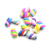 10 бр./Партиди Цветни лепкави обеци Талисмани от смола Сладък макарон Спираловидни хранителни висулки за гривна Колие Изработка на бижута F355