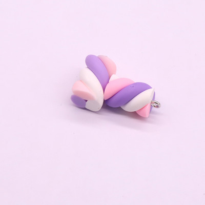 10 бр./Партиди Цветни лепкави обеци Талисмани от смола Сладък макарон Спираловидни хранителни висулки за гривна Колие Изработка на бижута F355