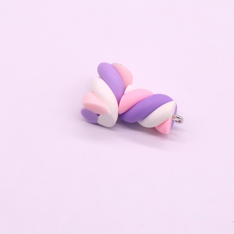 10 бр./Партиди Цветни лепкави обеци Талисмани от смола Сладък макарон Спираловидни хранителни висулки за гривна Колие Изработка на бижута F355