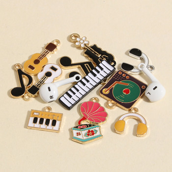 10 τμχ Mix Funny Enamel Guitar Keyboard Charms Μουσικά όργανα Κρεμαστό Fit Κοσμήματα DIY Κατασκευή Χειροποίητα Μουσικά Αξεσουάρ