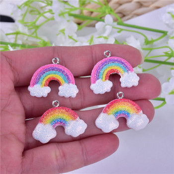 Mix 10 τμχ/συσκευασία Color Rainbow Cloud Resin Charms για κατασκευή σκουλαρικιών κοσμημάτων DIY