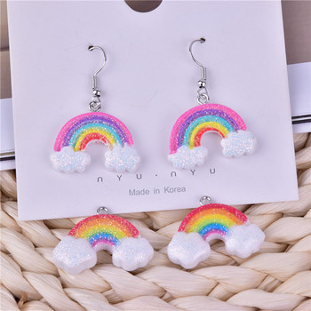 Mix 10 τμχ/συσκευασία Color Rainbow Cloud Resin Charms για κατασκευή σκουλαρικιών κοσμημάτων DIY