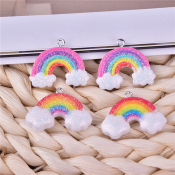 Mix 10 τμχ/συσκευασία Color Rainbow Cloud Resin Charms για κατασκευή σκουλαρικιών κοσμημάτων DIY