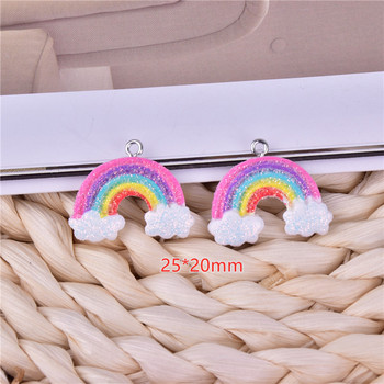 Mix 10 τμχ/συσκευασία Color Rainbow Cloud Resin Charms για κατασκευή σκουλαρικιών κοσμημάτων DIY