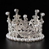 Mini Pearl Crown Elegáns Arany Ezüst Szín Kis Méret Gyöngy Tiara Princess Topper Hajkorona Esküvői Haj Kiegészítők Ékszerek