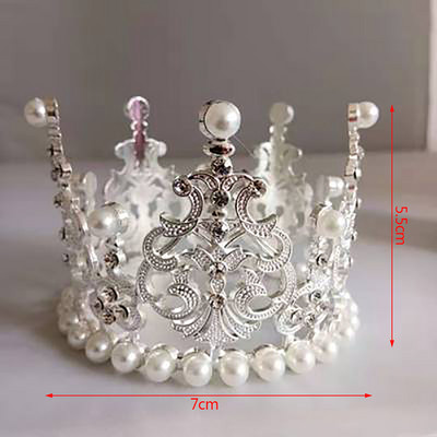 Mini Pearl Crown Elegáns Arany Ezüst Szín Kis Méret Gyöngy Tiara Princess Topper Hajkorona Esküvői Haj Kiegészítők Ékszerek