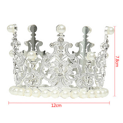 Mini Pearl Crown Elegáns Arany Ezüst Szín Kis Méret Gyöngy Tiara Princess Topper Hajkorona Esküvői Haj Kiegészítők Ékszerek