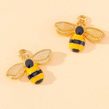 10 τμχ 23x17mm σμάλτο Cute Bee Charm σκουλαρίκια Κρεμαστό βραχιόλι κολιέ DIY Finding Craft Supplies for Jewelry Making Accessories