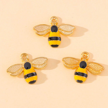 10 τμχ 23x17mm σμάλτο Cute Bee Charm σκουλαρίκια Κρεμαστό βραχιόλι κολιέ DIY Finding Craft Supplies for Jewelry Making Accessories