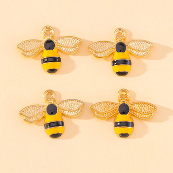 10 τμχ 23x17mm σμάλτο Cute Bee Charm σκουλαρίκια Κρεμαστό βραχιόλι κολιέ DIY Finding Craft Supplies for Jewelry Making Accessories