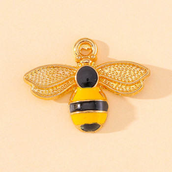 10 τμχ 23x17mm σμάλτο Cute Bee Charm σκουλαρίκια Κρεμαστό βραχιόλι κολιέ DIY Finding Craft Supplies for Jewelry Making Accessories