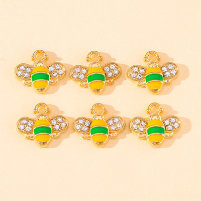 10db 23x17mm zománc aranyos méhecskés fülbevaló medál karkötő nyaklánc barkácsolás kézműves kellékek keresése ékszerkészítéshez kiegészítők
