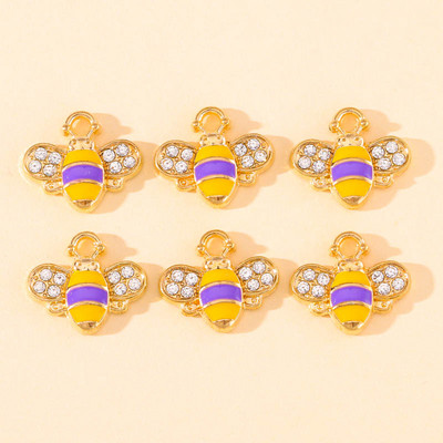 10db 23x17mm zománc aranyos méhecskés fülbevaló medál karkötő nyaklánc barkácsolás kézműves kellékek keresése ékszerkészítéshez kiegészítők
