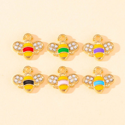 10db 23x17mm zománc aranyos méhecskés fülbevaló medál karkötő nyaklánc barkácsolás kézműves kellékek keresése ékszerkészítéshez kiegészítők