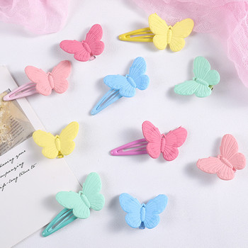 Карикатура Macaron Color Butterfly Bobby Pin for Women Sweet Cute Girly Exquisite Hair clip Корейски ежедневни модни аксесоари за коса