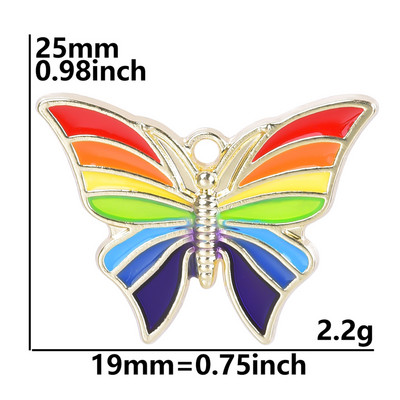 10Pcs/Lot Višebojni Y2K stilovi Životinje Insekti Leptiri Privjesci Privjesak podveski Za Diy Ogrlice Naušnice Veleprodaja nakita