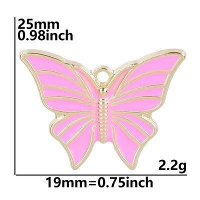 10Pcs/Lot Višebojni Y2K stilovi Životinje Insekti Leptiri Privjesci Privjesak podveski Za Diy Ogrlice Naušnice Veleprodaja nakita