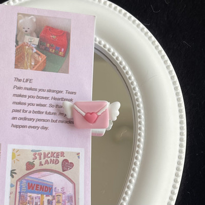 Mini Pink Envelope Angel Wings Heart hajcsat nőknek Édes Aranyos Csaj Esztétikus Báj Hajtűk Trend alkalmi hajkiegészítők