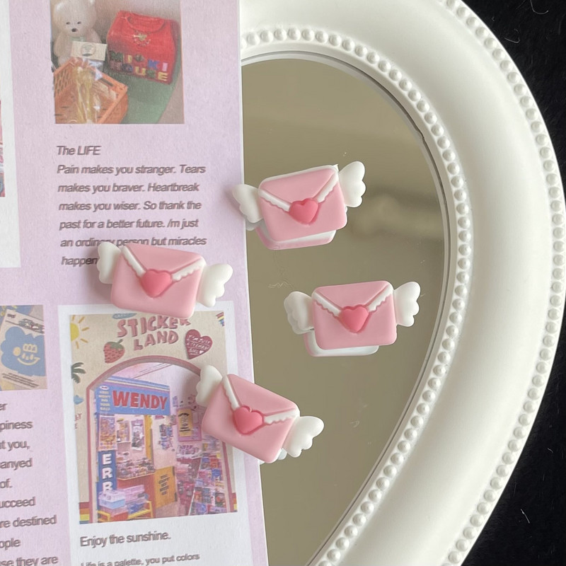 Mini Pink Envelope Angel Wings Heart hajcsat nőknek Édes Aranyos Csaj Esztétikus Báj Hajtűk Trend alkalmi hajkiegészítők