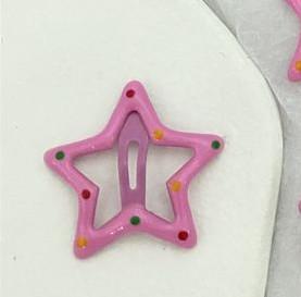 Szép színes pöttyös pentagramos csillag hajcsat nőknek. Édes, cuki, alkalmi lányos Bobby Pin Esztétikus, divatos hajkiegészítők