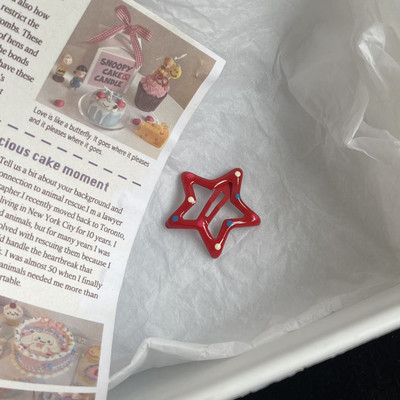 Szép színes pöttyös pentagramos csillag hajcsat nőknek. Édes, cuki, alkalmi lányos Bobby Pin Esztétikus, divatos hajkiegészítők