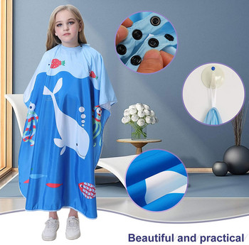 Haircut Salon Hairdressing Cape for Kids Child Styling Polyester Smock Cover Αδιάβροχο σαμπουάν & κοπή οικιακής ποδιάς