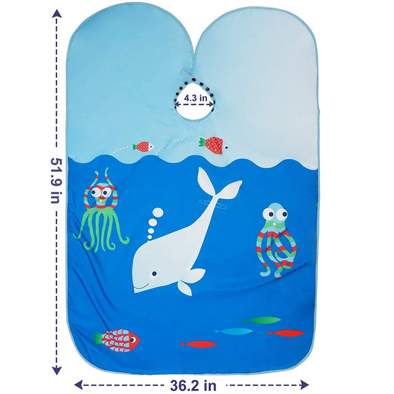 Kirpimo salonas Kirpyklos apsiaustas vaikams Vaikų formavimo poliesterio užvalkalas vandeniui atsparus šampūnas ir kirpimas buitinė suknelė prijuostė