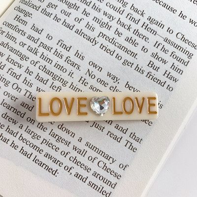 Noua agrafă de păr cu cristal de dragoste, culoare coreeană, pentru femei, dulci, drăguț, estetică, pentru fetițe, clemă pentru picior de rață, accesorii de păr la tendințe casual