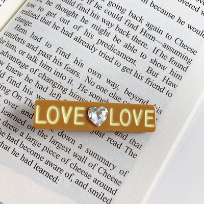 Noua agrafă de păr cu cristal de dragoste, culoare coreeană, pentru femei, dulci, drăguț, estetică, pentru fetițe, clemă pentru picior de rață, accesorii de păr la tendințe casual