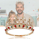 King Crown Retro Princess Diadem állítható fejpántok Arany színű fém hajpántok strasszos fejdísz női lányoknak tiarák