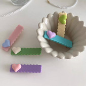 Candy Color Hullámos sütik Szíves hajcsat nőknek Édes Aranyos Csaj Esztétikus Hajtű Bűbáj Alkalmi divat Hajkiegészítők Ajándék