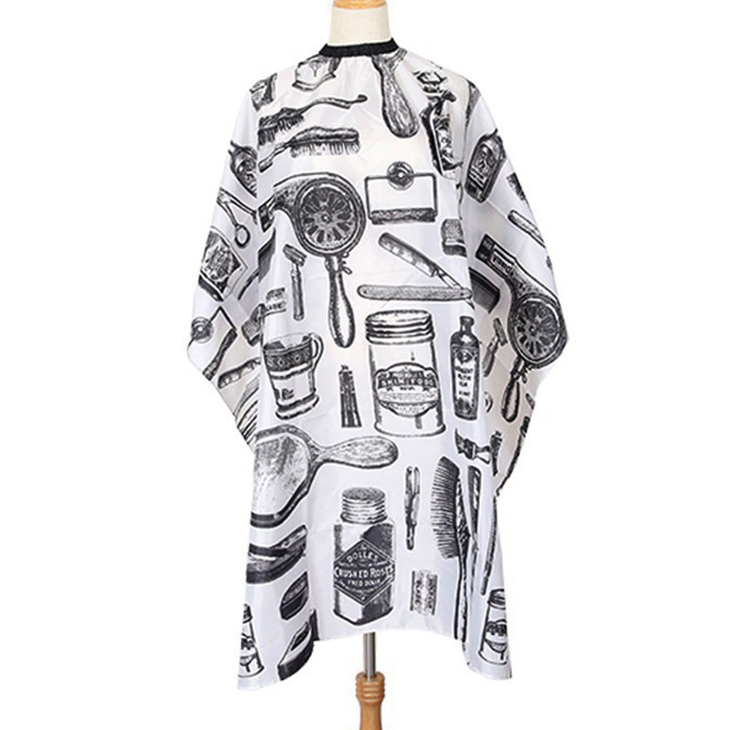 Black White Hairdressing Cape Profesionalus plaukų kirpimo kirpėjo audinio įvyniojimas, apsaugantis chalatą, prijuostė, atsparus vandeniui kirpimo suknelės plaukų audinio įvyniojimas