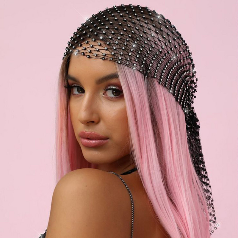 Stonefans Luksusa Rhinestone galvas lakatu matu aksesuāri sievietēm dobi sietveida kristāla galvas vāciņš galvas saite naktskluba rotaslietas dāvana