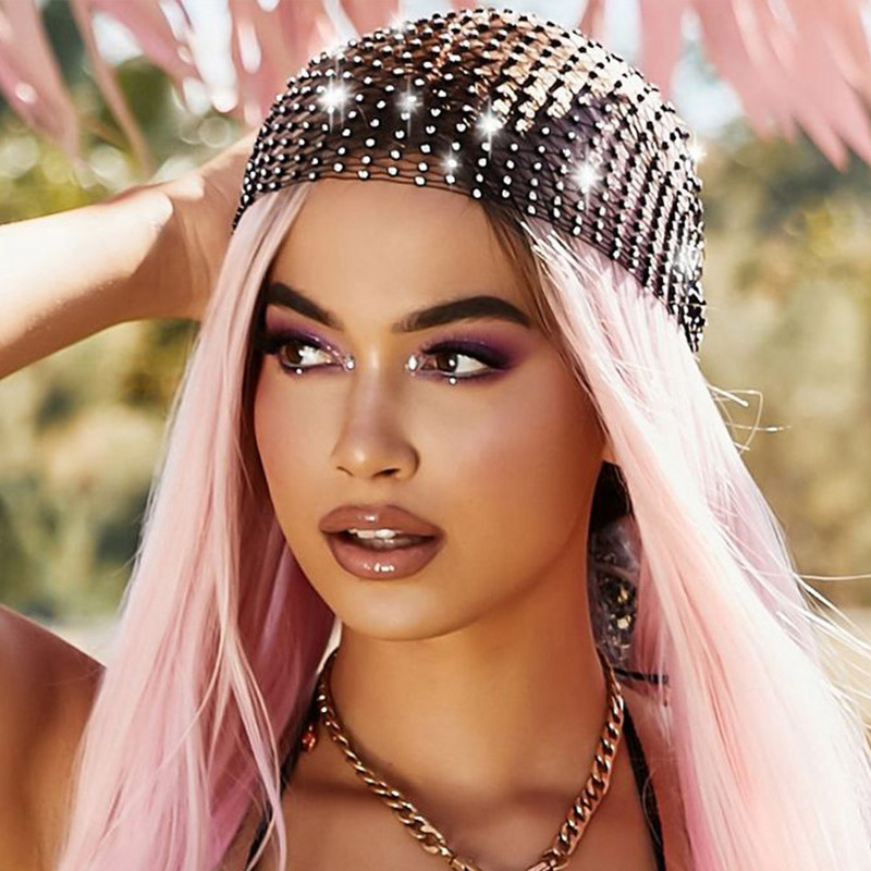 Stonefans Luksusa Rhinestone galvas lakatu matu aksesuāri sievietēm dobi sietveida kristāla galvas vāciņš galvas saite naktskluba rotaslietas dāvana