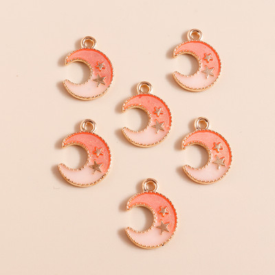10db Kawaii Színes Zománc Star Moon Charms Medálok Nyakláncokhoz Karkötők Fülbevalók Bűbájok Barkács ékszerkészítés Kiegészítők