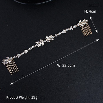 SLBRIDAL Opal Crystal Rhinestones Wedding Hair Hair Chain Аксесоари за коса Лента за коса Булчинска лента за глава Bridesmaids Jewelry Women