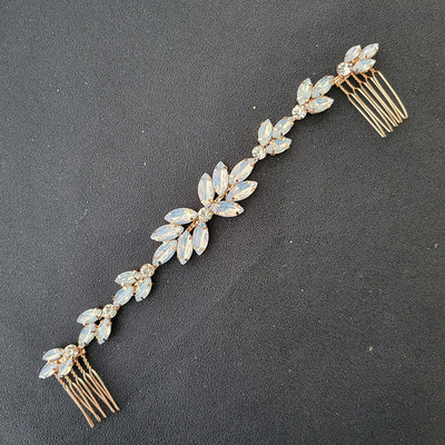 SLBRIDAL Opal Cristal Strasuri Pieptene de păr Lant Accesorii pentru păr Bentita de păr Bentita de mireasă Bijuterii domnișoare de onoare Femei