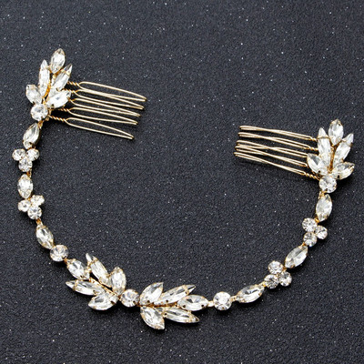 SLBRIDAL Opal Cristal Strasuri Pieptene de păr Lant Accesorii pentru păr Bentita de păr Bentita de mireasă Bijuterii domnișoare de onoare Femei