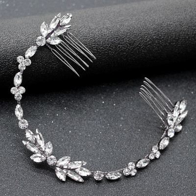 SLBRIDAL Opal Cristal Strasuri Pieptene de păr Lant Accesorii pentru păr Bentita de păr Bentita de mireasă Bijuterii domnișoare de onoare Femei