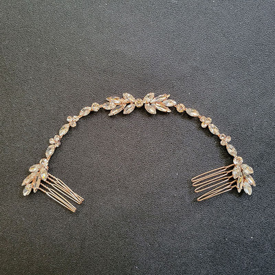 SLBRIDAL Opal Cristal Strasuri Pieptene de păr Lant Accesorii pentru păr Bentita de păr Bentita de mireasă Bijuterii domnișoare de onoare Femei