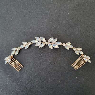 SLBRIDAL Opal Cristal Strasuri Pieptene de păr Lant Accesorii pentru păr Bentita de păr Bentita de mireasă Bijuterii domnișoare de onoare Femei