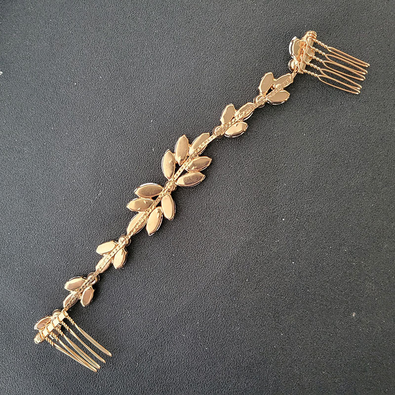 SLBRIDAL Opal Cristal Strasuri Pieptene de păr Lant Accesorii pentru păr Bentita de păr Bentita de mireasă Bijuterii domnișoare de onoare Femei