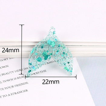 Mix 10/20 τμχ/παρτίδα Bling Mermaid Tail Resin Charms for Earring Bracelet Κατασκευή κοσμημάτων DIY